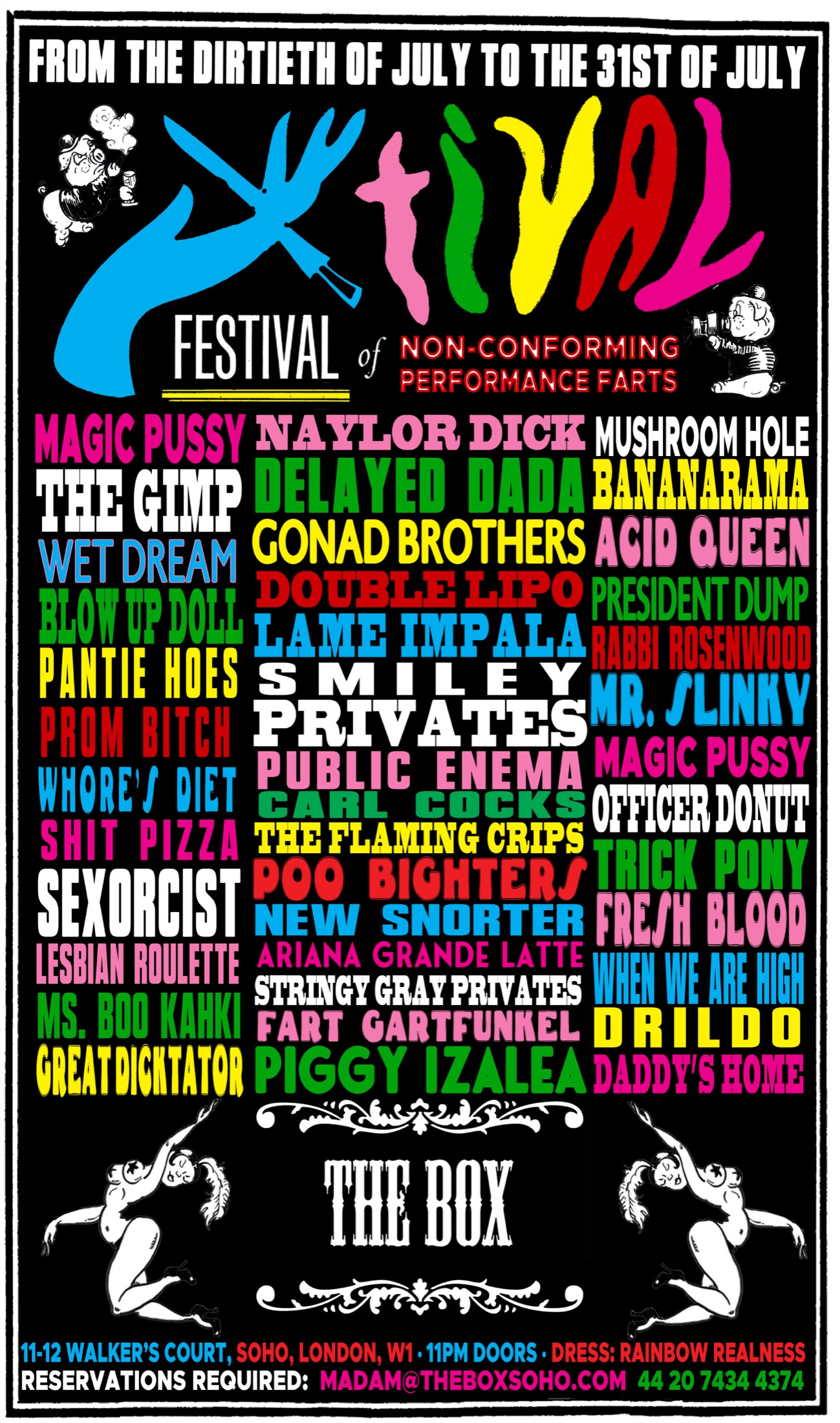Graphic flyer for The Box London